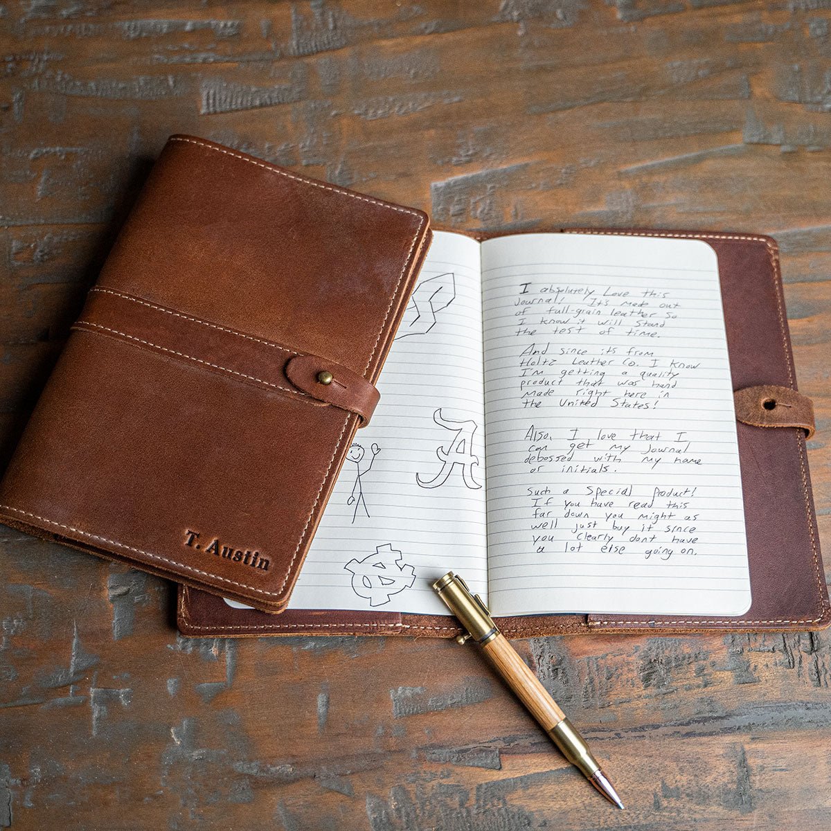 The Quiet Man Personalized Fine Leather Journal Gift for Groomsmen - Holtz Leather