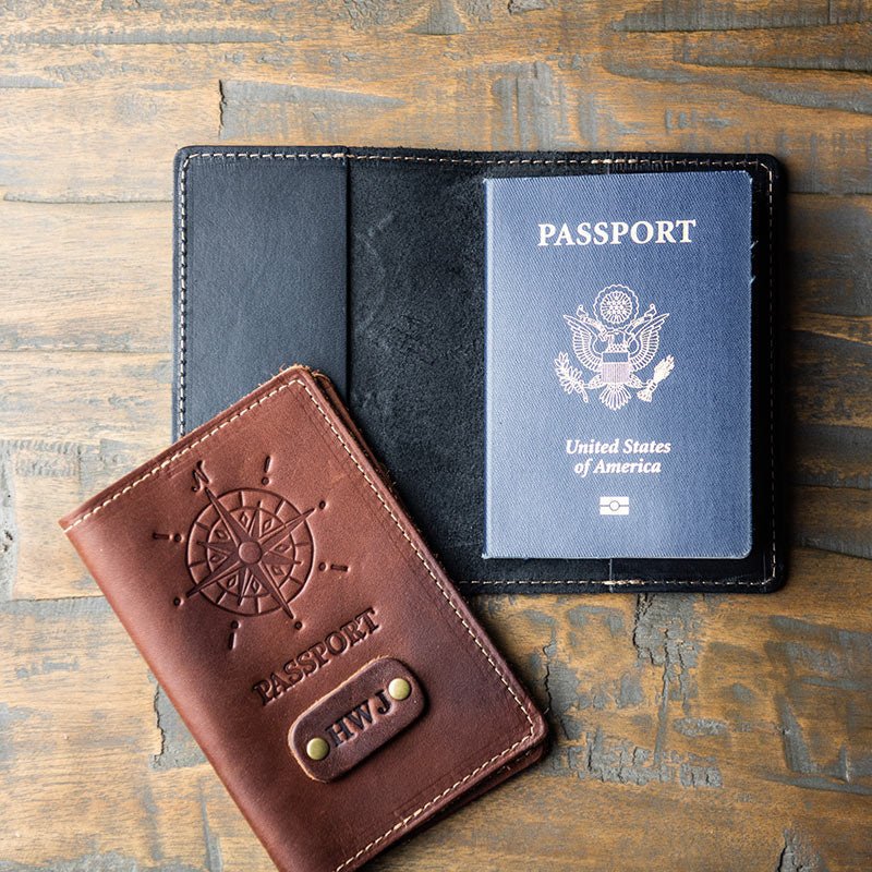 The Revenge Traveler Groomsmen Gift Personalized Leather Passport Cover - Holtz Leather