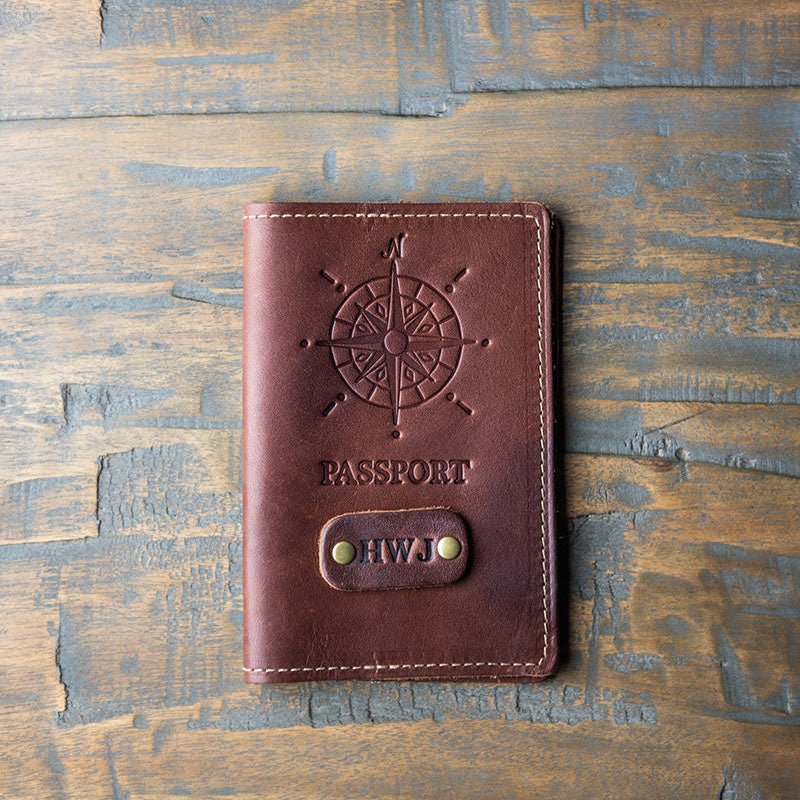 The Revenge Traveler Groomsmen Gift Personalized Leather Passport Cover - Holtz Leather