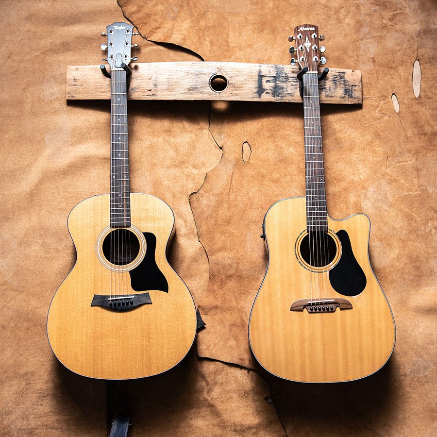 The Shoals Whiskey Barrel "Bunghole" Double Guitar Holder - Holtz Leather
