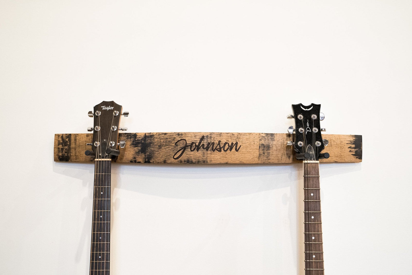 The Shoals Whiskey Barrel Personalized Double Guitar Holder - Holtz Leather