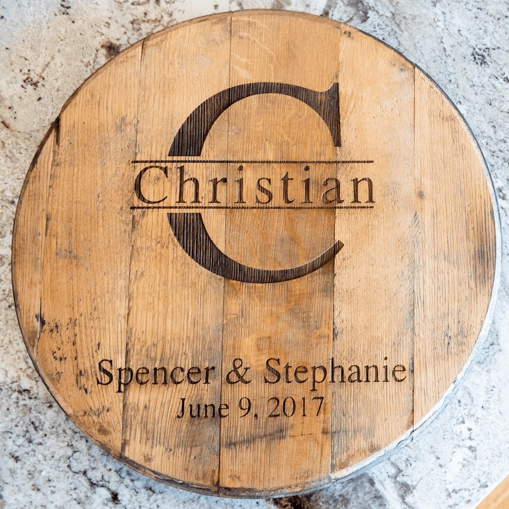 Your Logo + Our Barrel Heads - Tennessee Whiskey Barrel Head Sign - Custom Logo and Corporate Gifting - Holtz Leather