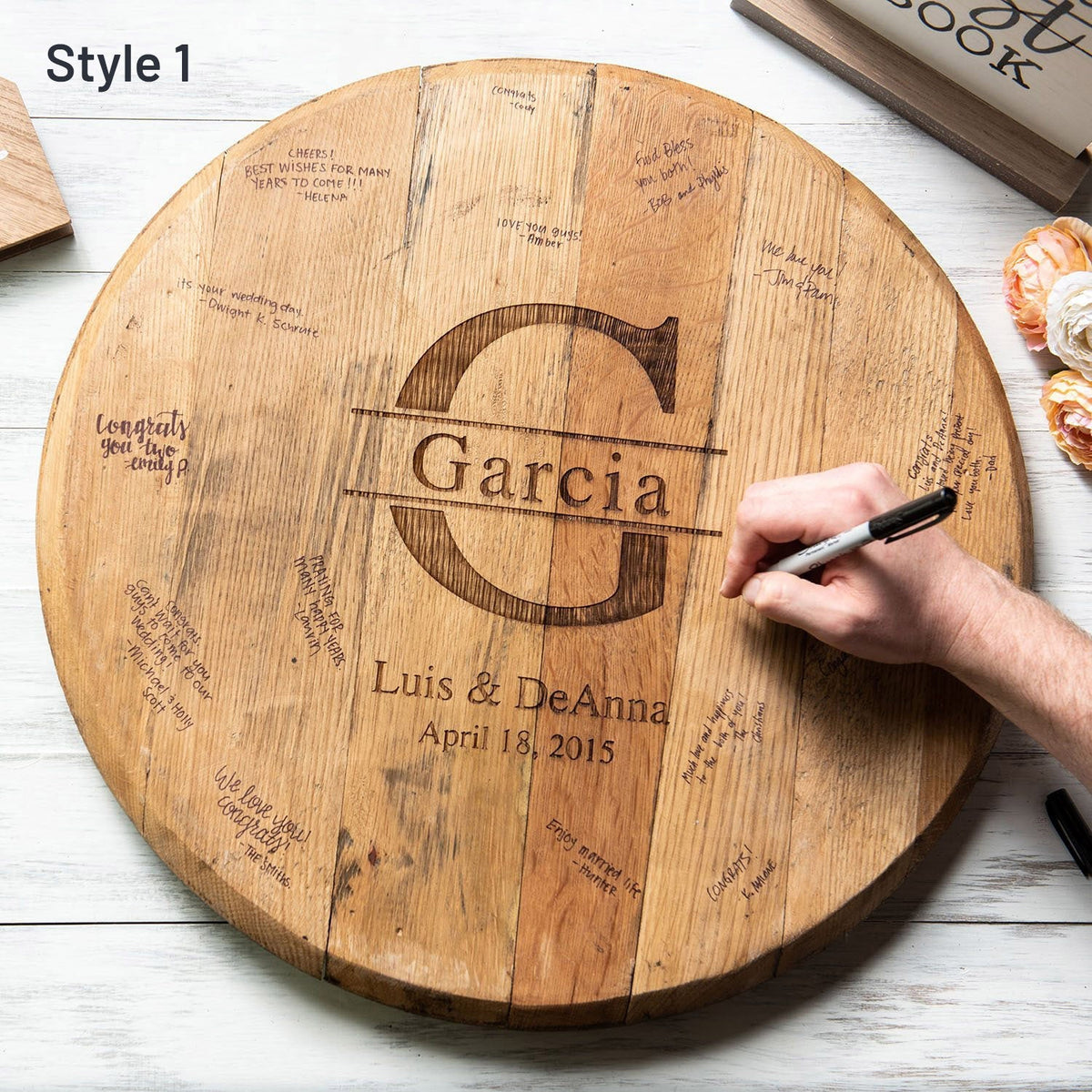 Your Logo + Our Barrel Heads - Tennessee Whiskey Barrel Head Sign - Custom Logo and Corporate Gifting - Holtz Leather