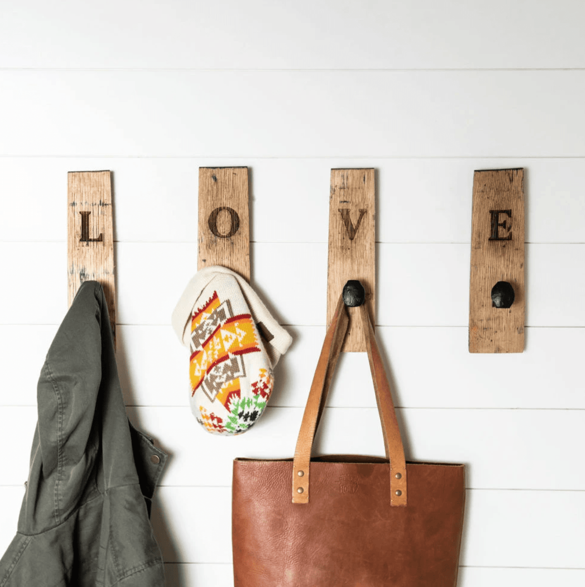 Your Logo + Our Barrels - Tennessee Whiskey Barrel Personalized Wall Hanger with Railroad Spike Hooks - Custom Logo and Corporate Gifting - Holtz Leather