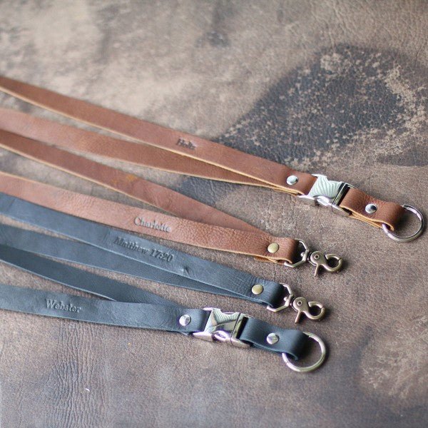 Your Logo + Our Leather - The Engineer Personalized Fine Leather Lanyard – Badge Holder Keychain - Custom Logo and Corporate Gifting - Holtz Leather