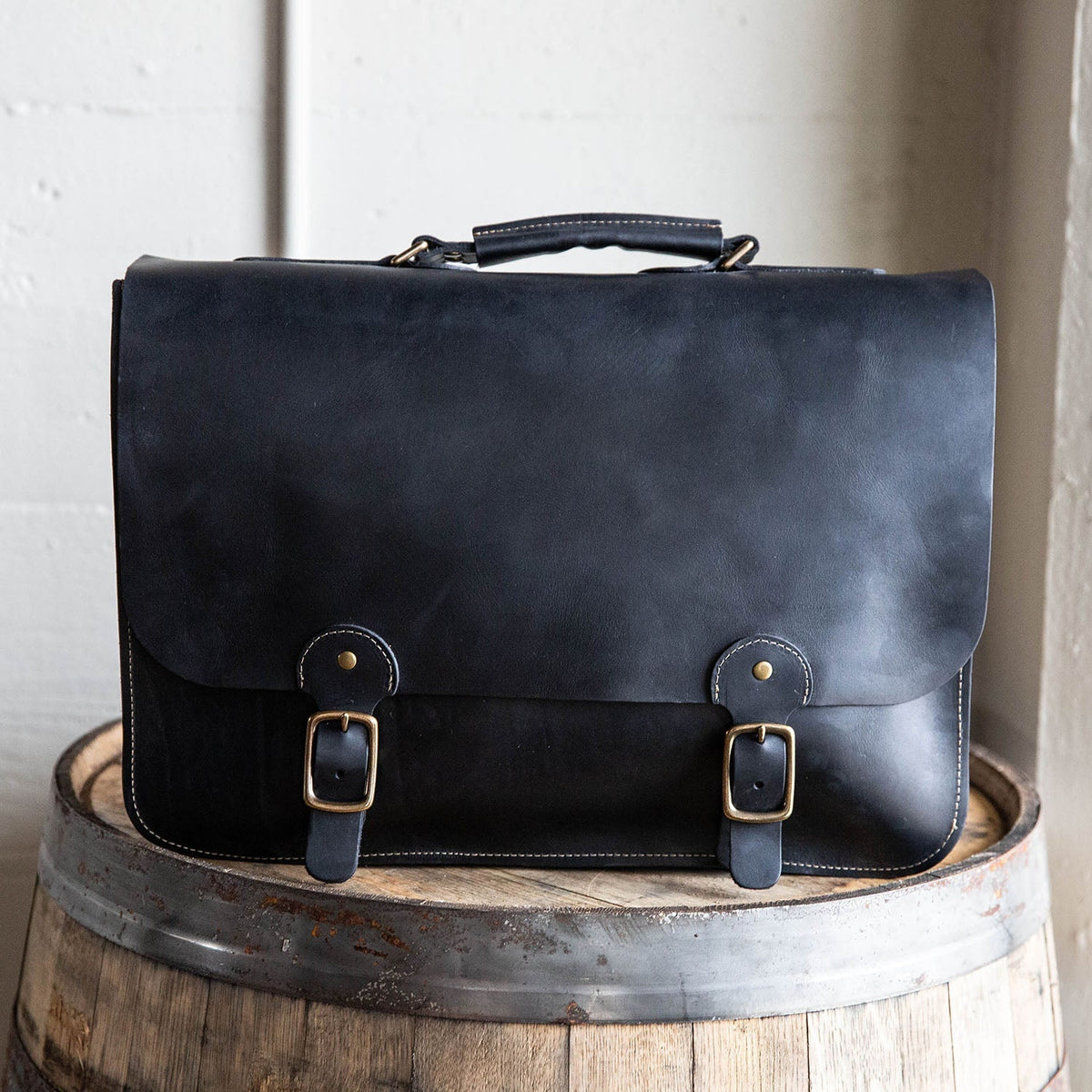 Your Logo + Our Leather - The No. 1860 EXPRESS - Fine Leather Messenger Bag & Briefcase - Custom Logo and Corporate Gifting - Holtz Leather